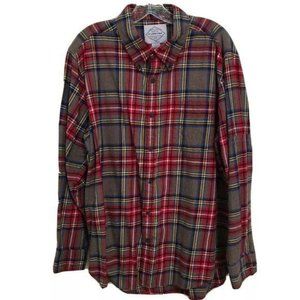 ST JOHNS BAY cotton plaid button up shirt AO6